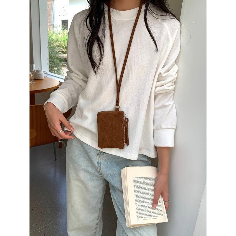 Fashion Personality Solid Color Suede Suede Surface Change Autumn Mini Neck Square Bag