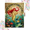 Disney 5d Diamond Painting, Mermaid and Fish Diamond Art Painting Diy Handmade Sticker Gift, Home Decoration Painting