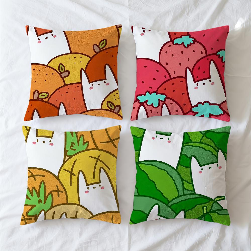 Cartoon Fruit Cute Cushion Cover Soft Case For Sofa Living Room Home Comfortable Office Decor Protective Pillow Covers