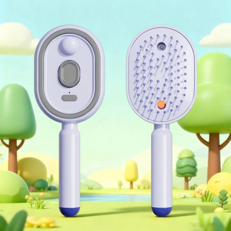 Pet Electric Spray Air Cushion Massage Brush One-Button De-Shedding Mist Spray Anti-Static Skin-Friendly
