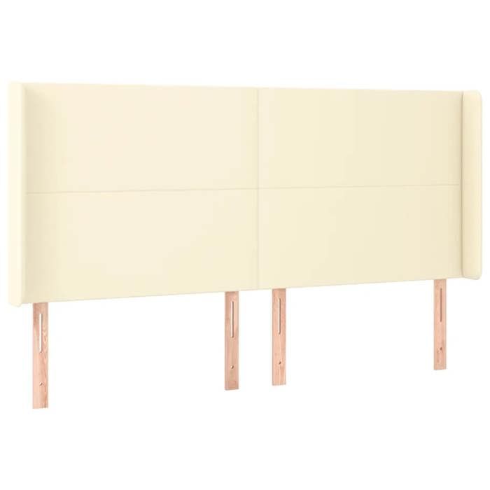 Tête de lit - MAISON EXCLUSIVE - Avec oreilles 163 cm - Similicuir - Crème - Hauteur réglable
