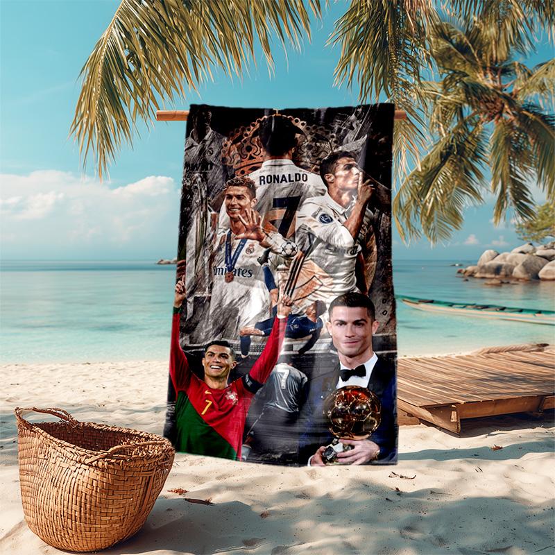Cristiano Ronaldo Portugal Football Legend Ronaldo Beach Towel Soft Portable For Travel Absorbent Bath Towel Outdoor Pool Towel Swim Travel And Vacati