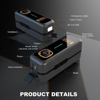 1PACK Digital Display Car Air Pump High Temperature Resistant Compact Mini Portable Wireless Car Tire Air Pump