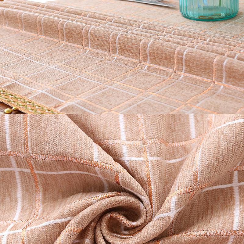 Cotton Geometric Plaid Jacquard Fabric Tablecloth Linen Rectangular Home Decoration Table Cover with Tassel for Banquet Party Nappe