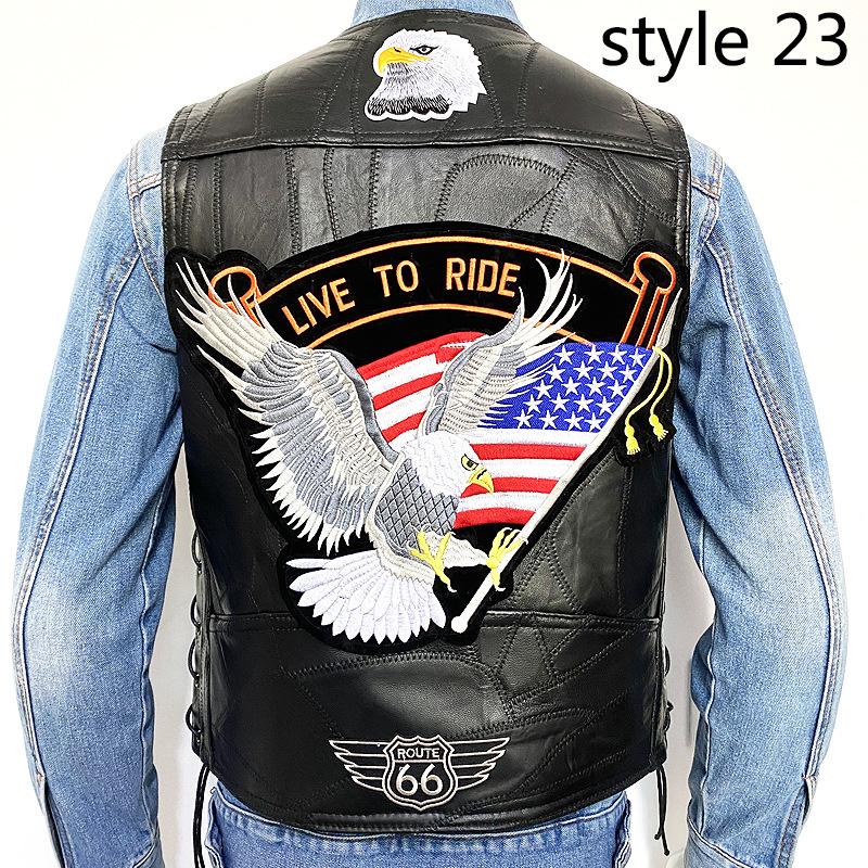 Модный мужской джинсовый жилет с вышивкой большого размера и без рукавов — фото 17