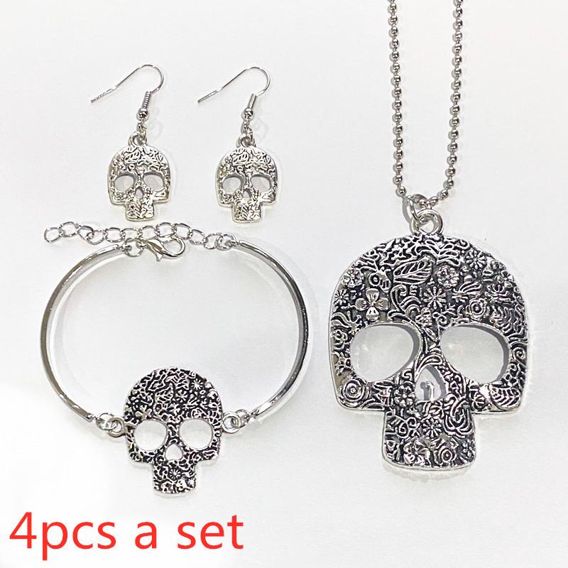 New Silver Skull Diamond Inlaid Women's Bracelet - Elegant, Simple Gift
