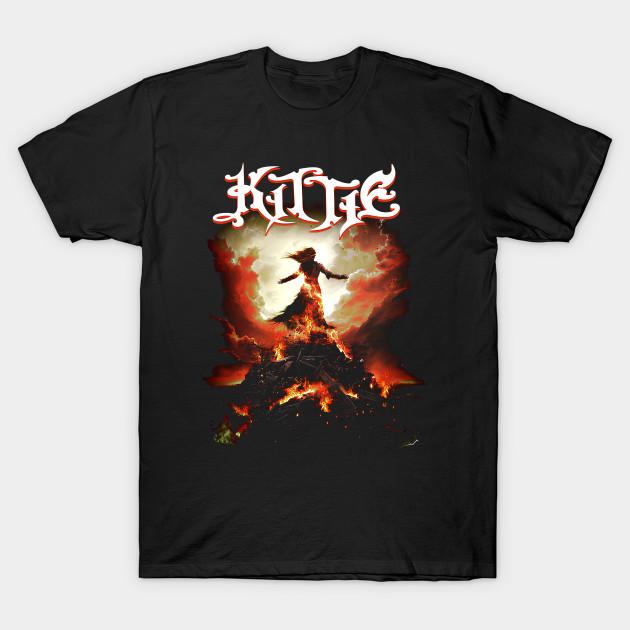 

Men Black Print T-shirt Kittie Fire No-Cut Transfer Paper Print Cotton Tshirt S