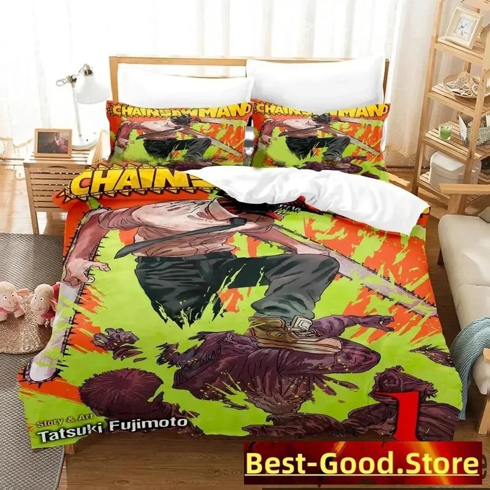 

Anime Chainsaw Man Beding Set Printed Bed Linen Set With Pilowcase Soft Duvet Cover Soft Single Double Quen Super King-Sized Dimensionsd Dimensions 100*200cm Single
