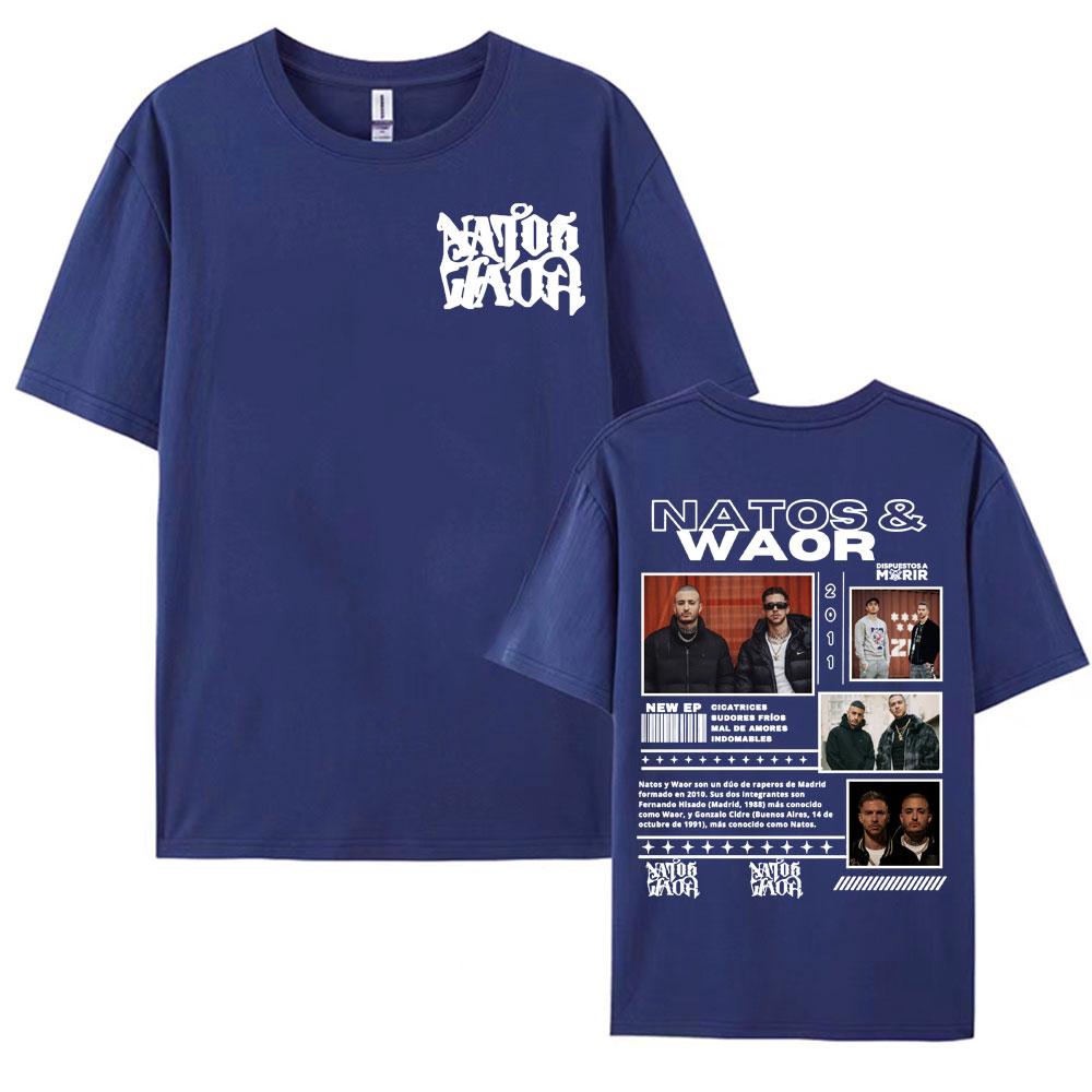 Rapper Natos Waor Musikalbum 2025 Tour Grafik T-Shirts für Herren Damen Mode Hip Hop Vintage T-Shirt Freizeit 100% Baumwolle T-Shirt