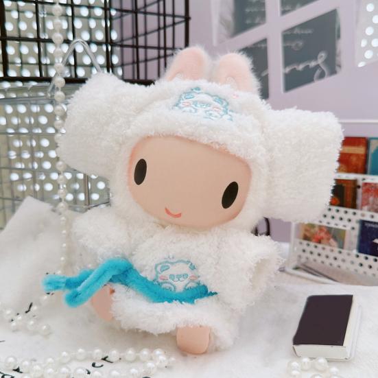 Doll Clothes Set for La Bubu(NO Doll) Head Cover Bathrobe Straps Stylish Outfit for 17cm Doll Reusable Doll Bathrobe Suit Gift for Doll Lovers