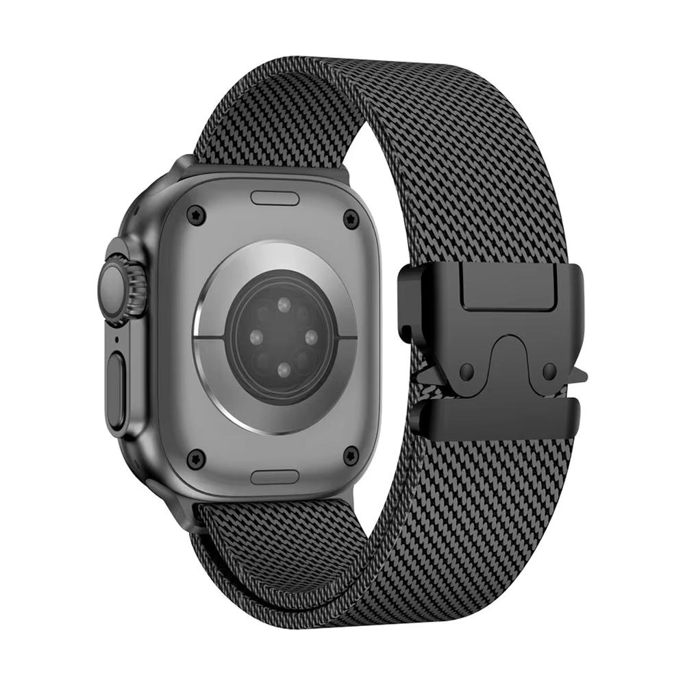 

Титановий Міланський браслет для Apple Watch Ultra 3 Ремінець 49мм 46 45 41 42 44 correa браслет Ремінці Серія 11 10 9 8 7 6 5 SE \ poi9 42 45 44 49 S11-46mm чорний