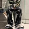 Spring Autumn Tie Dye Wide Leg Jeans Young Style Loose Denim Pants Men's Clothing High Street Straight Fashionable Trousers New