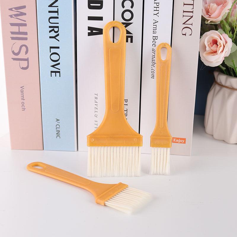 3-Pack Durable Non-Shedding Hair, BBQ, and Oil Brushes In Silver, with Independent Packaging for Baking.