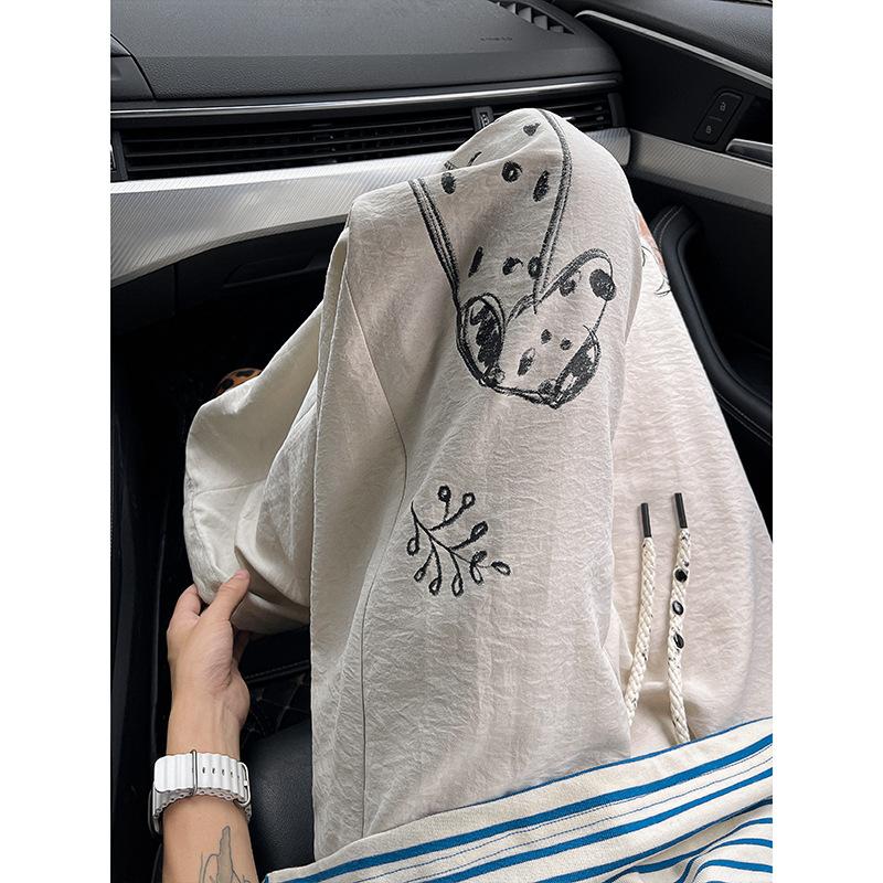 Graffiti puppy wide-leg pants summer thin new drape casual straight sports long pants one piece shop