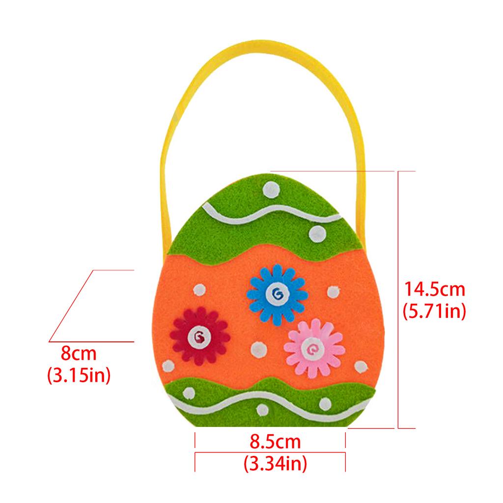 Felt Basket for Kids and Family Holiday Decoration Gift Bag with Carrying Handle Candy Bucket Easters Accessories