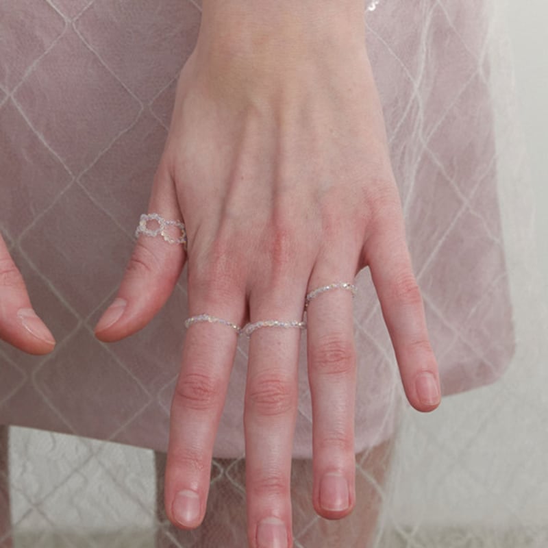 LOVE ME MONSTER [3 SET] Shining Beads Rings (L241MRI030)