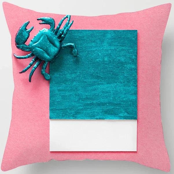 Peach Skin Pillowcase Home Decor  Candy Color Macaron Print Car Sofa Pillow Cushion Cover