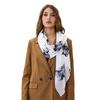 Women Fashion Long Soft Wrap Shawl Rose Flower Printed Sheer Chiffon Scarf