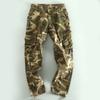 Outdoor Tear-Resistant Sports Straight-Leg Spring and Autumn Multi-Pocket Pants, High-Quality Military Camouflage Men's Long Casual Pants
