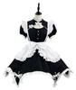 YZZYQQ Gotisches Lolita Dienstmädchen Kostüm mit Haarband, Chinesischer Stil, Kurze Ärmel, Schwarz, Größe 2XL