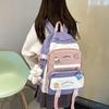 Color Fashionable Blocked Letter Print Student Casual Backpack For School