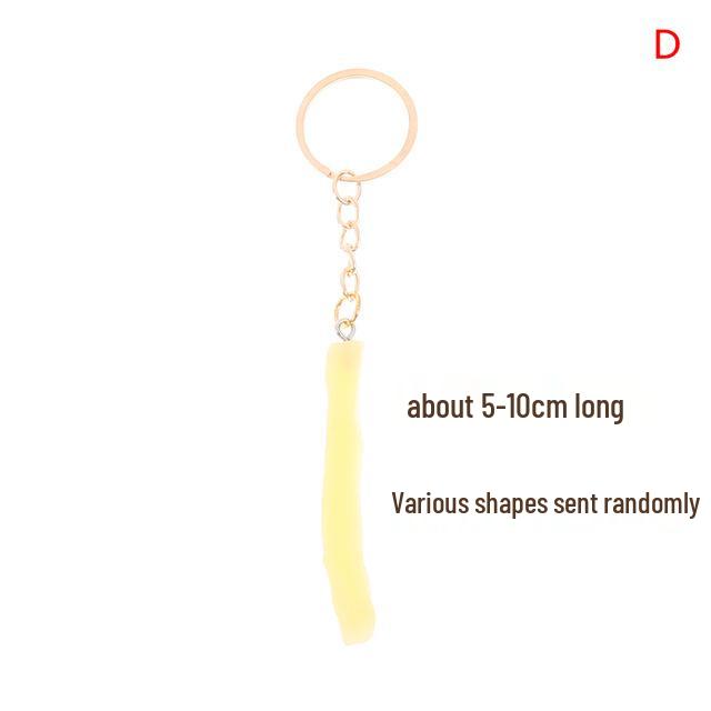 Food Model Keychain Set: Chicken Leg, French Fries, Chicken Wing