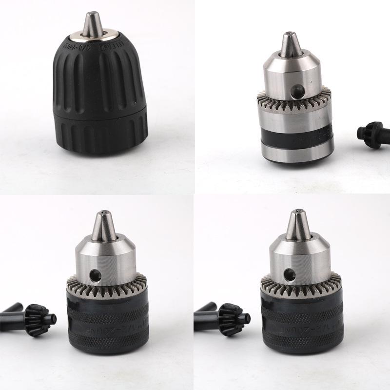 Electric Drill Power Tool Accessory: Hand-Tightened Locking Chuck with Round & Square Shank Compatibility