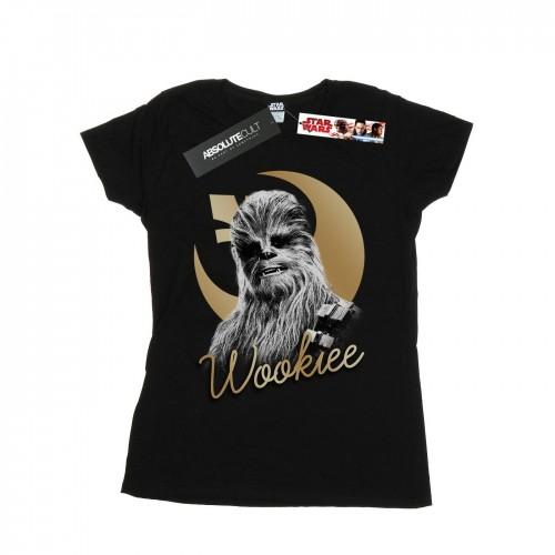 Star Wars Womens/Ladies The Last Jedi Gold Chewbacca Cotton T-Shirt