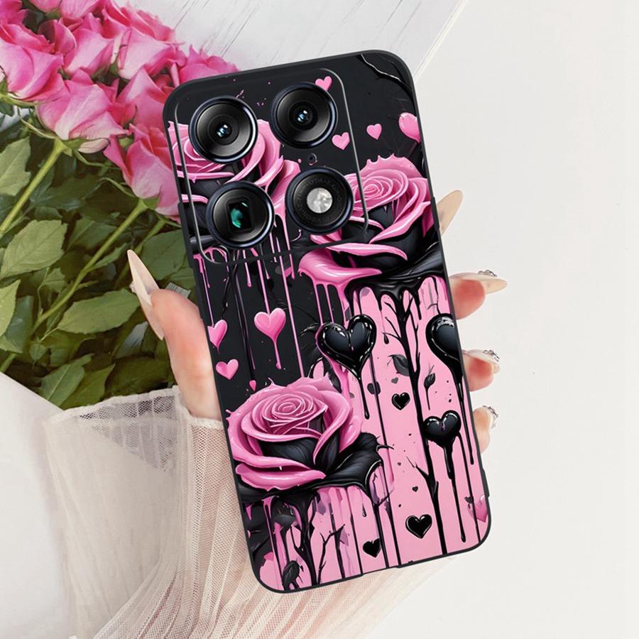 For Motorola Signature 5G Fashion Style Elegant Painted Phone Casing Cover Moto X70 Air Pro Soft Silicone Black TPU Case