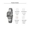 Fashion Light Luxury All-match Steel Band Square Dial Women's Quartz Watch, Suitable for Everyday Wear, Thanksgiving and Christm