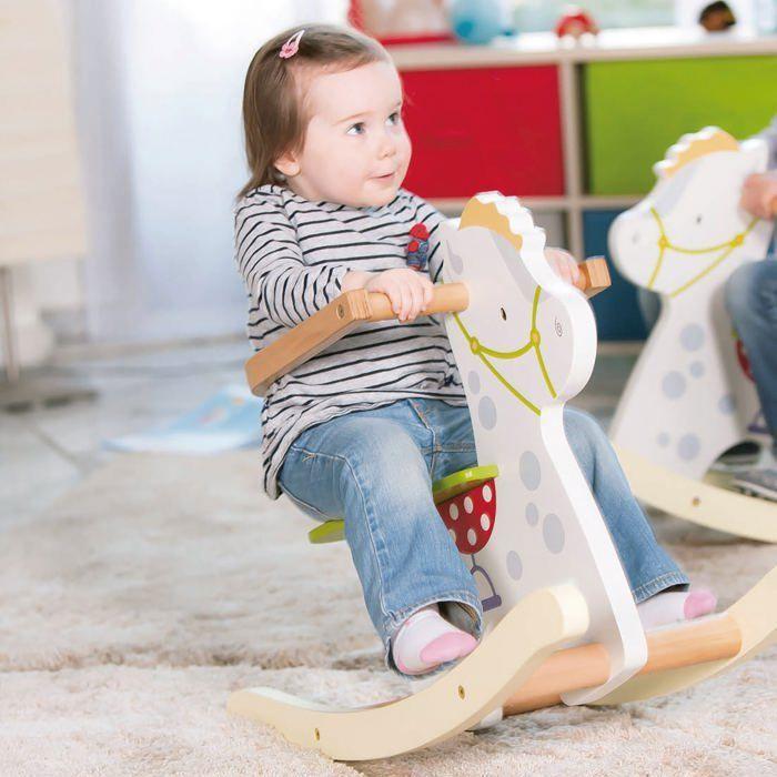 Cheval À Bascule En Bois Kleine Racker ROBA - Multicolore - Supporte 25 Kg