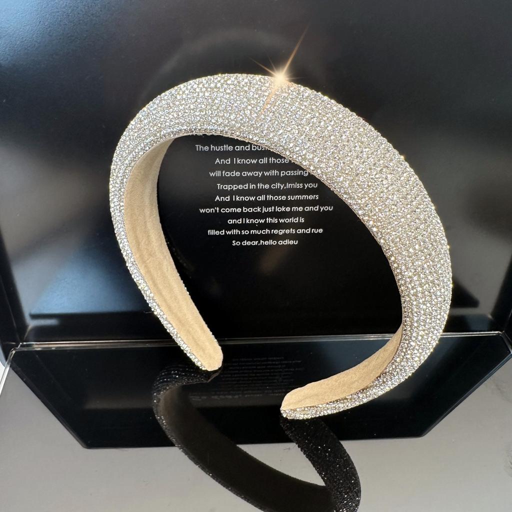 European-Style Ultra-Shimmering Rhinestone High-Ceiling Luxury Pressed Hair Accessories With Diamond Wide Headband For Women