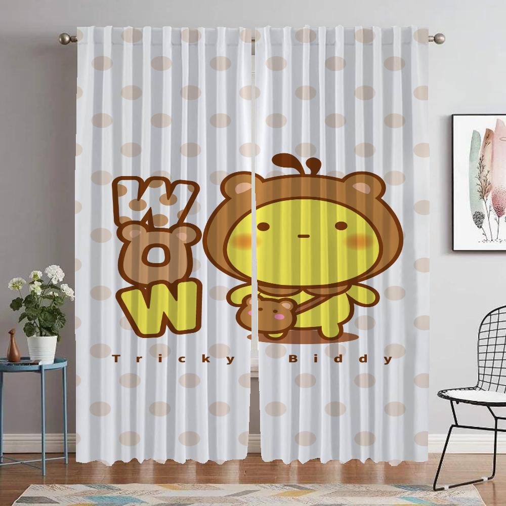 Tricky Biddy Blackout Curtains for Living Room Tulle for Bedroom Home Interior Curtains 2 Pieces Shades Halloween Decoration