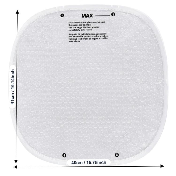 Waste Unit Cylinder Replacement Insert with Printed Position References That Guide Placement Around Lower Base