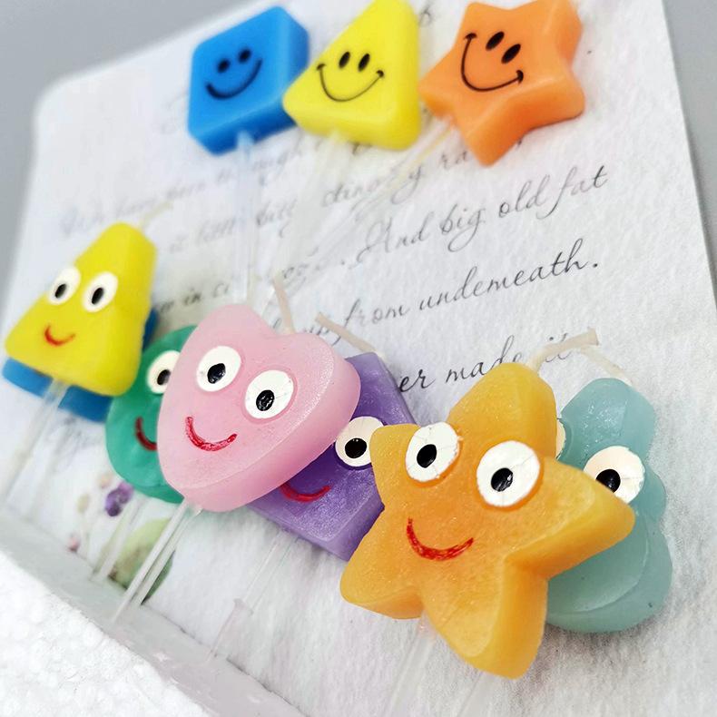 Personalized Smile Birthday Cake Decoration Candle Atmosphere Children Creative Smile Face Pattern Birthday Candle