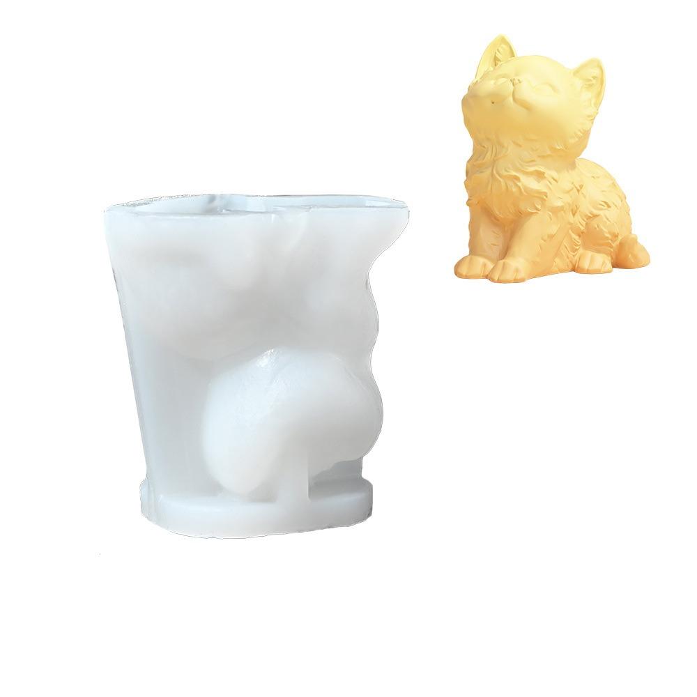 Simulated Dog Silicone Candle Mold 3D Ice Cube Mold Ornaments Mold Pudding Mold  Plaster