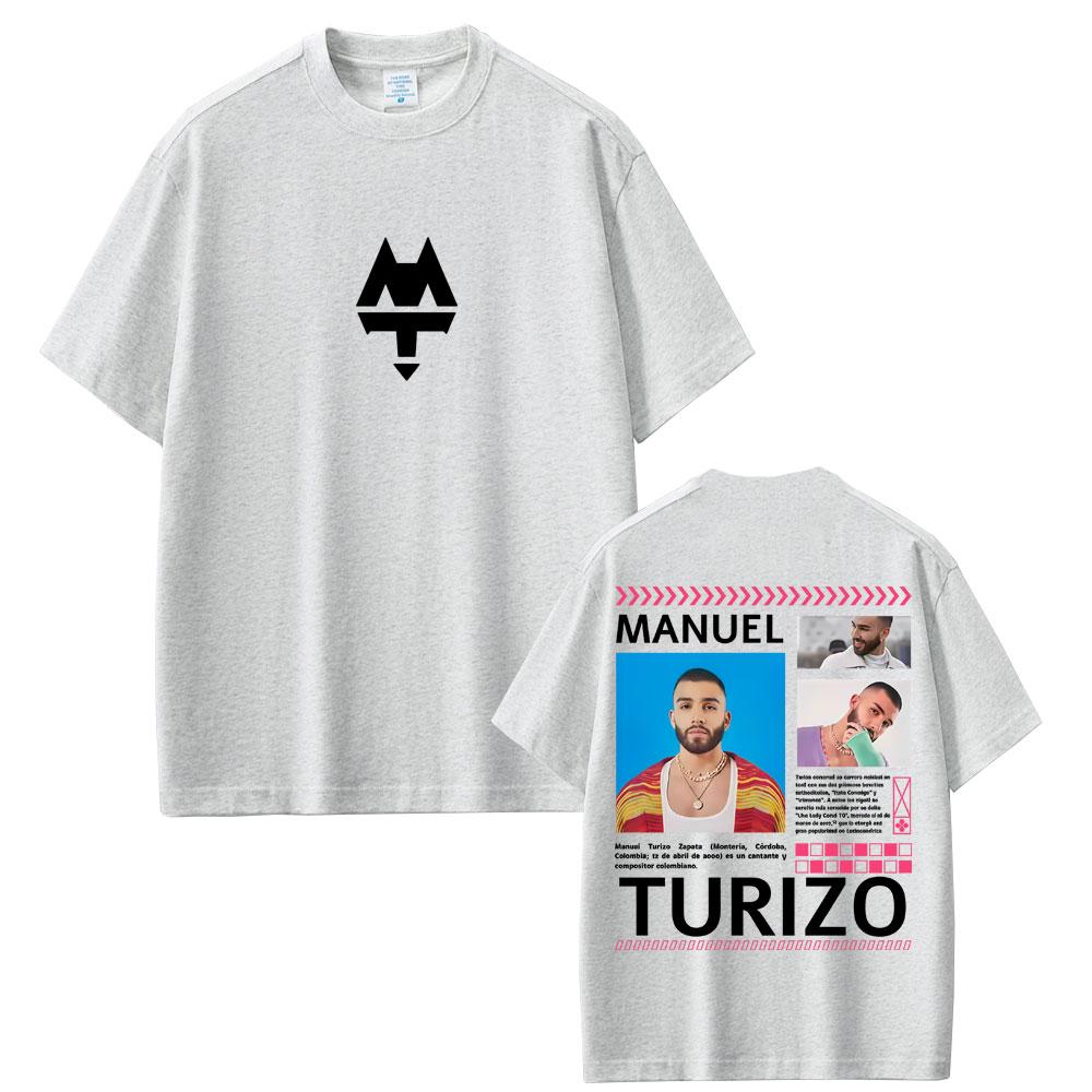 Rapper Manuel Turizo Graphic T Shirt Men Women Clothing Hip Hop Fashion Pop Music Tshirts Mens Casual Cotton Vintage Tshirt