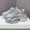 Fashion 2025 New Spring Summer New Luxury Mesh Rhinestone Women's Shoes Casual Fashion Breathable Versatile Sports Shoes Polyamide Sole