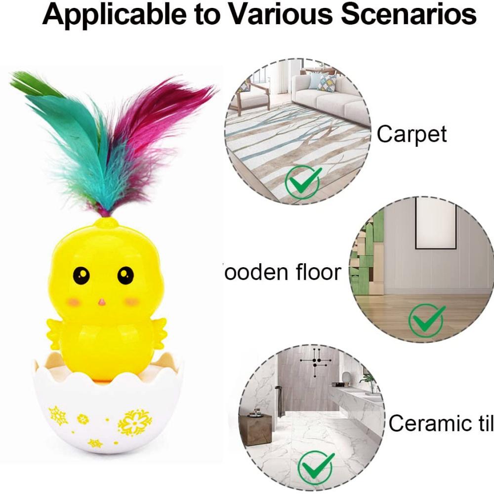 Cat Interactive Feather Toys Pet Bumbler Funny Toy Cat Rolling Teaser Balance Feather Wand Toys Rotating Ball Pets Accessories