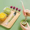 Double-Ended Complementary Food Spoon Silicone Feeding Spoon Durable Fruit Scraper Spoon