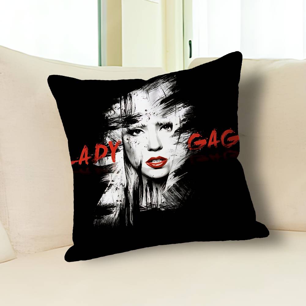 Sängerin L-Lady Gaga Mayhem Anime Berühmtheit Merchandise All-Match Bedruckter Kissenbezug Sofa Auto Büro Raum Dekoration Schutz