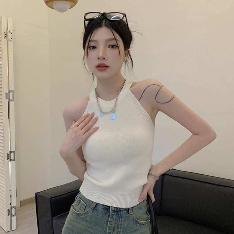 

Женская майка с лямкой на шее, повседневная спортивная, универсальная, летняя One Size