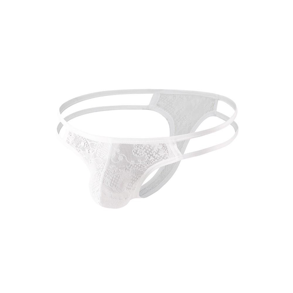 Thin Strap Men Lace Hollow Thongs Underpants Male Briefs Breathable Men's Lace Panties  Summer