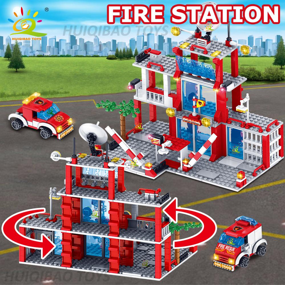 Non-Toxic 753Pcs City Police Station Building Blocks Set Children Diy Car Figures Bricks Educational Toys For Children Adult Gift