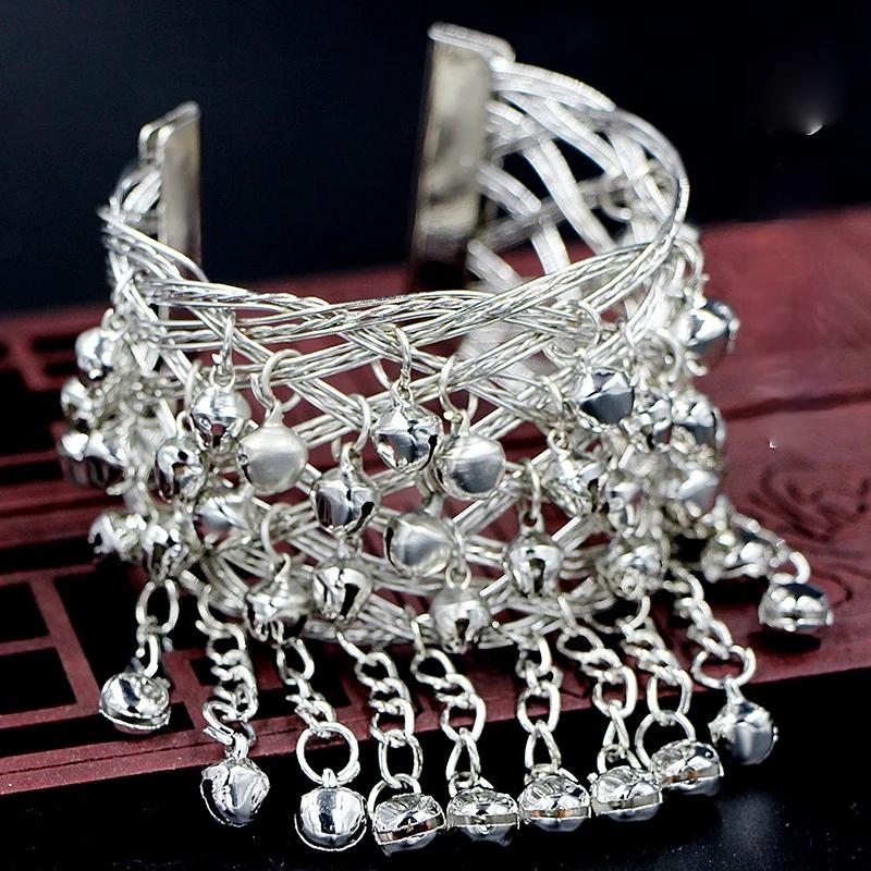 New Classic Ethnic Style Miao Open Bell Bracelet Dance Exquisite Performance Clothing Arm Ring Accessories Daily Trend Jewelry
