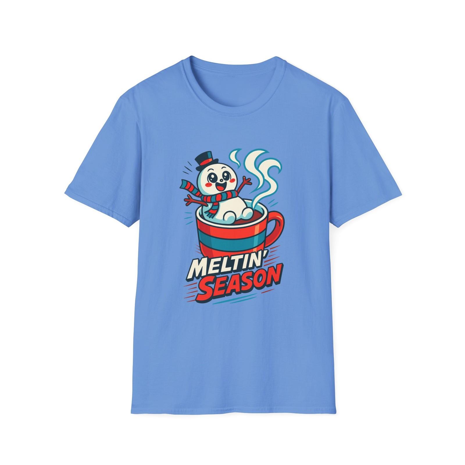 Unisex Softstyle T-Shirt Mens Womens Tees Top Marshmallow Snowman Cocoa Mug Funny Holiday Christmas S