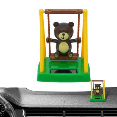 Niedlicher Schaukelbär, solarbetrieben, tanzender Bär, solarbetrieben, Kopfschütteln-Puppe, Schaukel, Teddybär, dekoratives Autozubehör