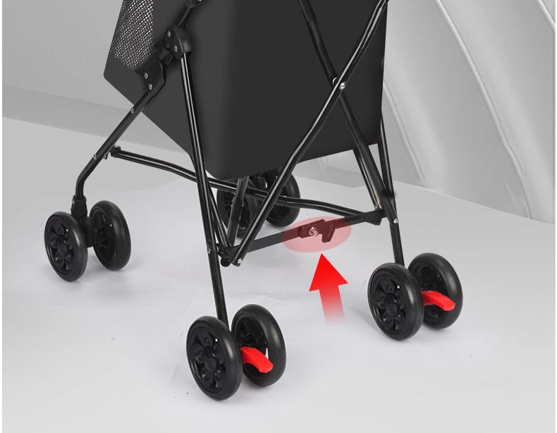 Lightweight Foldable Pet Stroller for Small Cats & Dogs - Outdoor Use