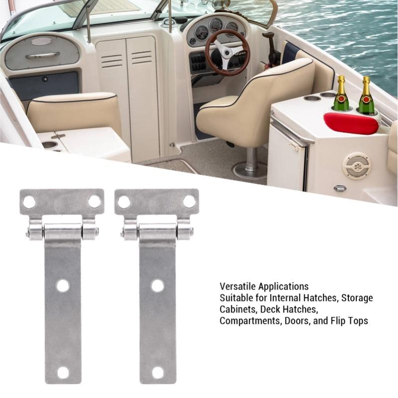 1 Pair 316 Stainless Steel Marine Grade T Hinge Sturdy Heavy Duty Boat Hinge For Yacht Interior Hatches 135x58mm