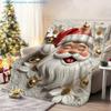 1pc Christmas Santa Claus Printed Blanket, Strong Festive Atmosphere, Multiple Sizes Available, Suitable for Living Room, Bedroom, Study, Office, Balc